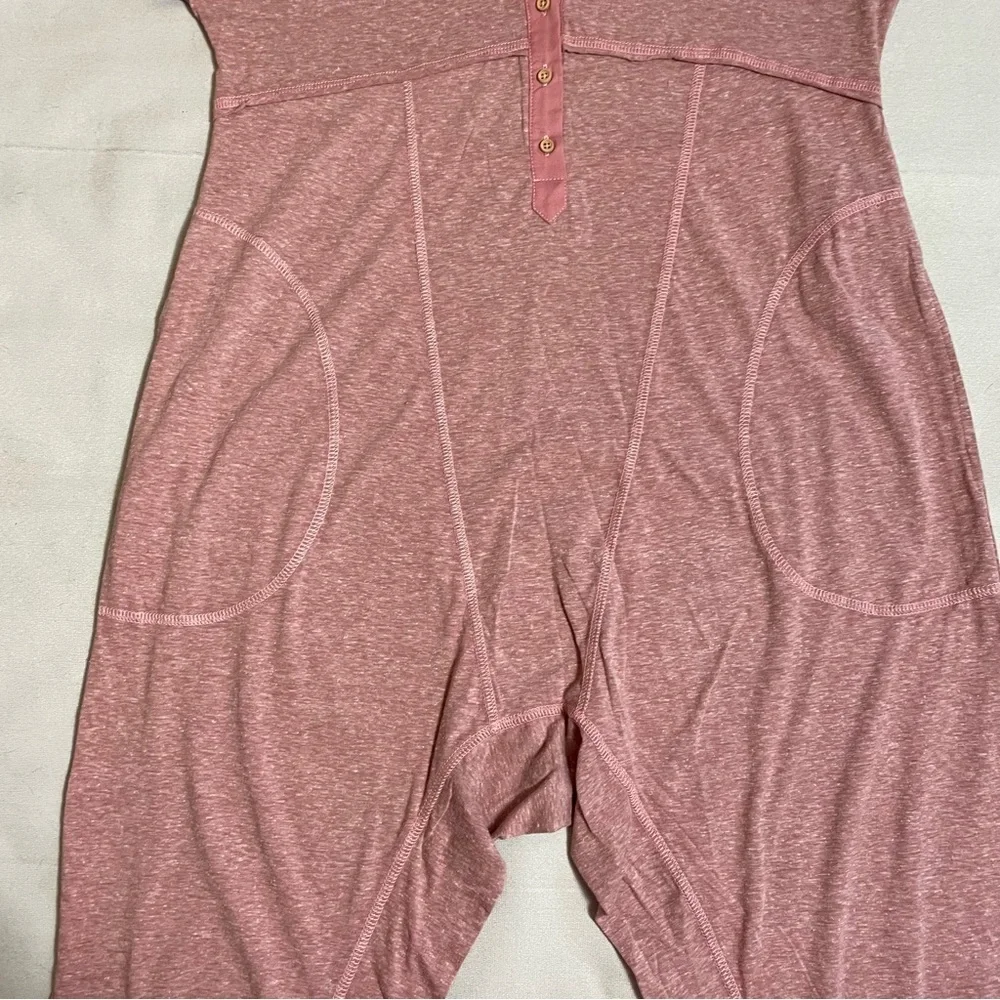 NWT New Free People Pillow Talk Henley Pink Romper Size S